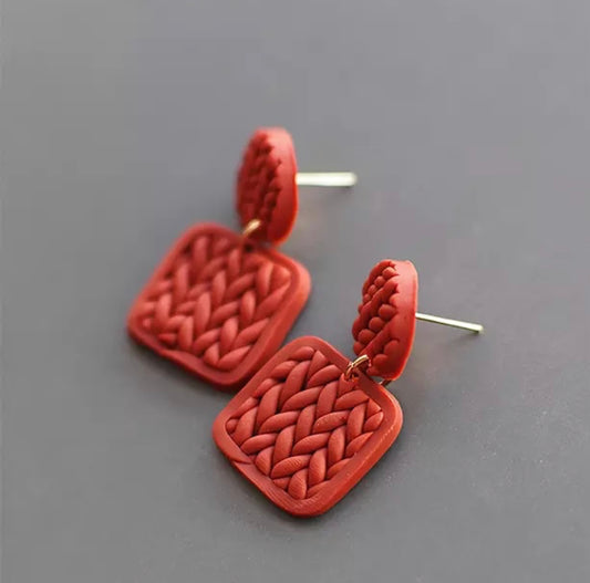 Knitted Pattern Earrings