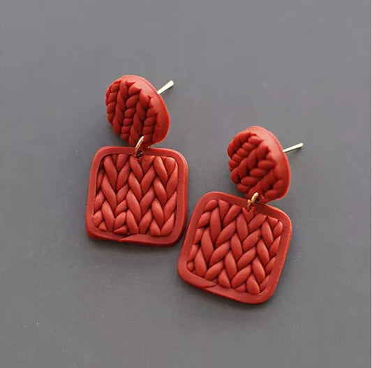 Knitted Pattern Earrings